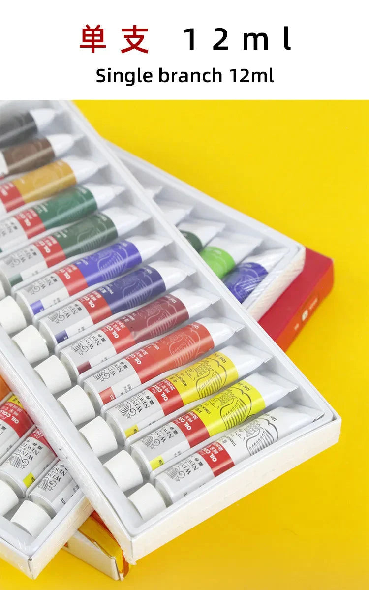 Professional 12/18/24 Colors 12 ML Tube Oil Paints Art For Artists Canvas Pigment Art Supplies Drawing Set