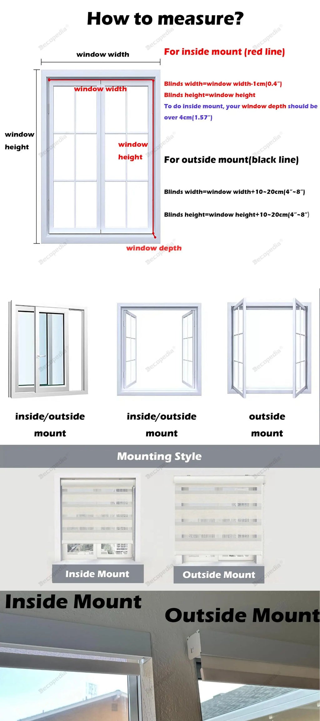 Decopedia Custom Made Zebra Blinds for Windows Motorized Roller Blinds Blackout Day and Night Window Blinds for Sliding Door