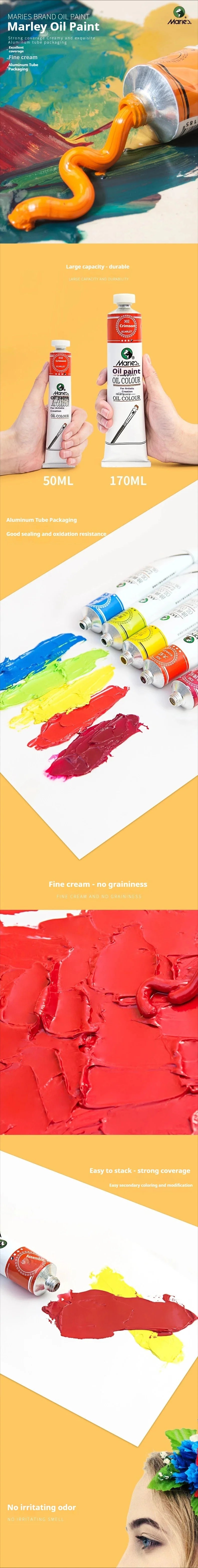 Maries Oil Paint 50ML Oil Painting Art Creation Pigment Large Oil Paint Paint Single Commonly Used 24 Colors