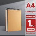 High Quality Kraft Paper Art Sketchbook A4/8K/16K/32K/A3 Flip-up Drawing Notepad 30Sheets/60Pages Spiral Notebook Art Supplies