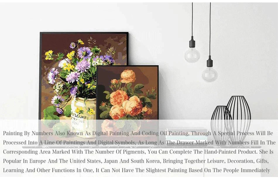 DIY Paint by Numbers Kit for Adults - Natural Scenery & Botanical Canvas Art