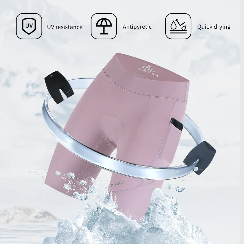 ZYKNIGT Women's Pro Summer Cycling Bib Shorts - High-Performance Free-Cut Hems & Breathable Quick-Dry Compression
