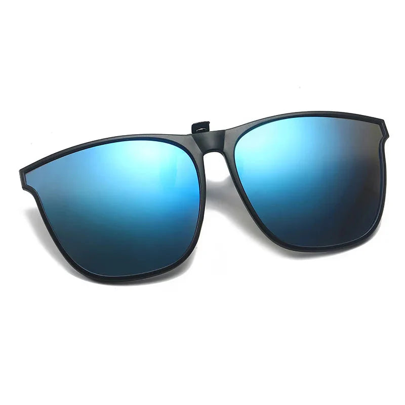 Polarized Clip On Sunglasses Men Car Driver Goggles UV400 Sun Glasses Anti Glare Vintage Square Glasses