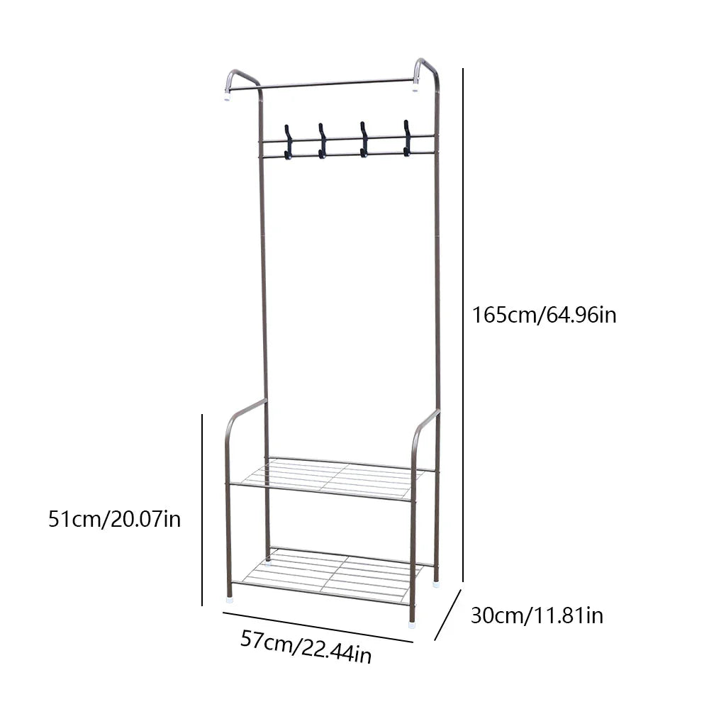 Independent Hanger Brown Metal Shoe Hanger 4 Hooks Clothes Rack Clothes Hangers Coat Hanger Stand Wardrobe Stand