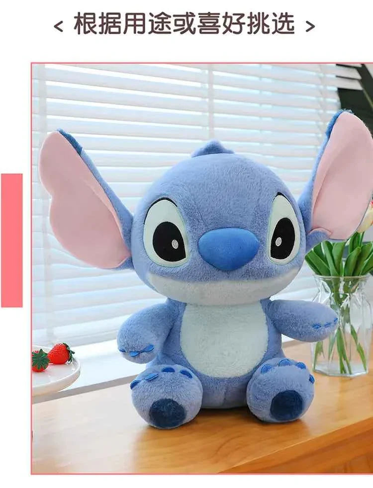 Disney Cute Blue Stitch Stuffed Plush Toy Cartoon Anime Stitch Kawaii Sleeping Pillow Plush Doll Giving Girls Birthday Gifts