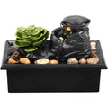 Mini Tabletop Fountain with Light Sound Relaxation Indoor Water Fountain Ornament Zen Meditation Fountain Home Decorations