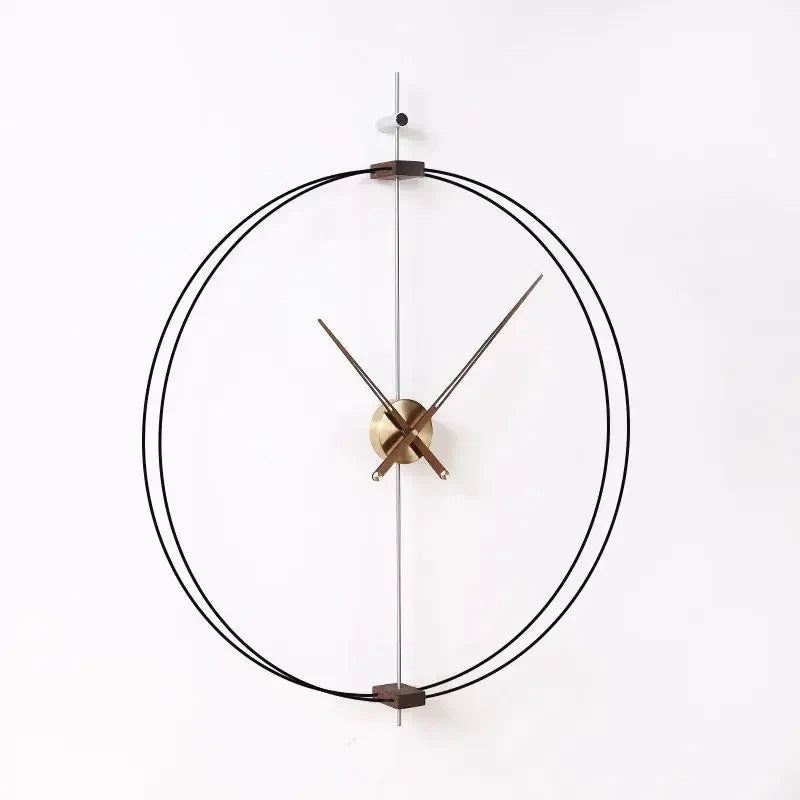Spanish Minimalist Wall Clock Creative Luxury Living Room Art Clocks Solid Wood Pointer Large Wall Clock Silent Movement Clocks