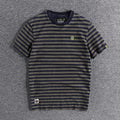 High Quality 100% Cotton Striped T Shirts for Men Summer Short Sleeve Distressed Washed Tees 24ss Y2k Youth Male Streetwear Tops
