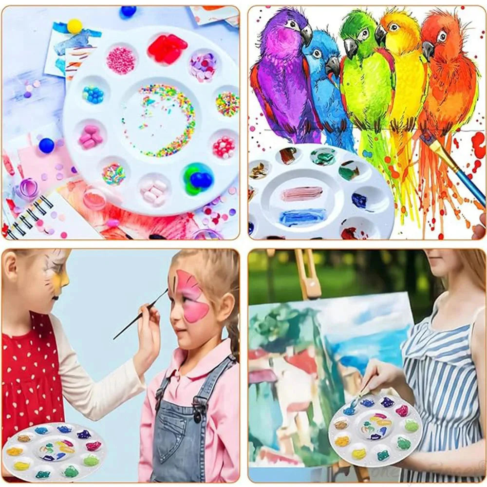 Plastic Paint Palettes 12 Pieces Paint Palette Tray Art Supplies Paint Palette for Gouache, Acrylic Paint and Watercolors