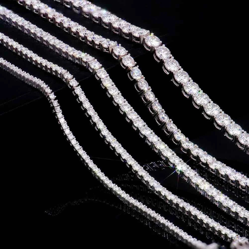 100% Real Moissanite Tennis Bracelet 925 Sterling Silver Plated 18K Gold with GRA Bracelet for Women Man Sparkling Party Jewelry