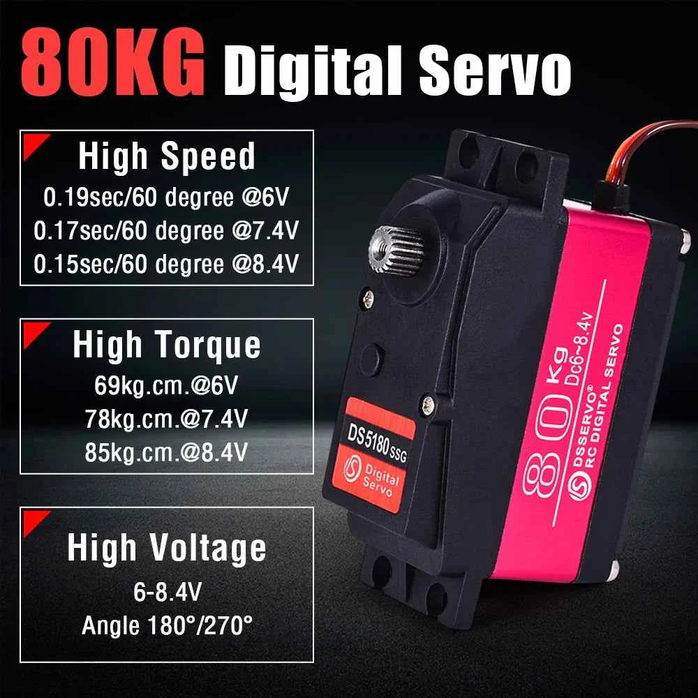 RC Steering Servo High Torque Servo Waterproof 60Kg 80Kg 150Kg 1/5 1/6 servo HV Metal Digital for  HPI Baja 5B SS RC Car