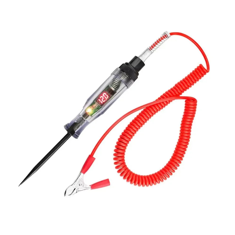 1pc 6V 12V 24V 48V 90V Car Digital Display Test Pen Circuit Test Pen Light Bulb Electric Measuring Pen Repair Tools