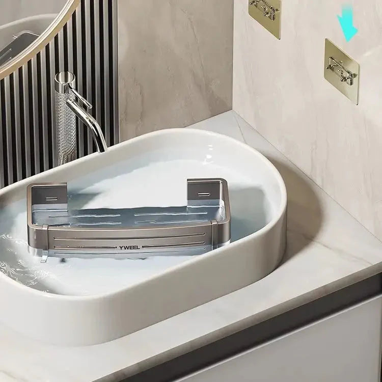 Bathroom storage shelf Bathroom toilet washstand Hand washing bathroom shower gel Wall storage shelf free of holes