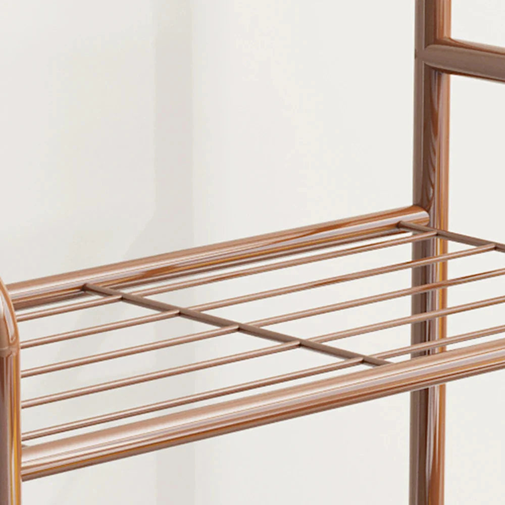 Independent Hanger Brown Metal Shoe Hanger 4 Hooks Clothes Rack Clothes Hangers Coat Hanger Stand Wardrobe Stand