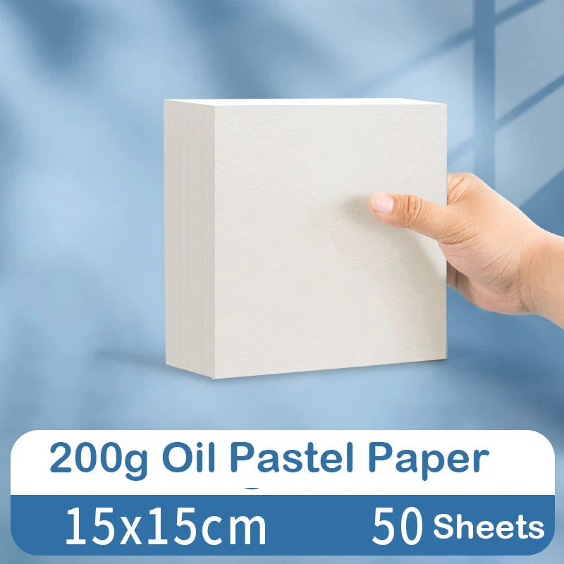 50 Sheets Art Supplies Oil Pastel Paper 200gsm Chalk Coloring Crayons Painting Books Acid Free Natural Colortones Drawing