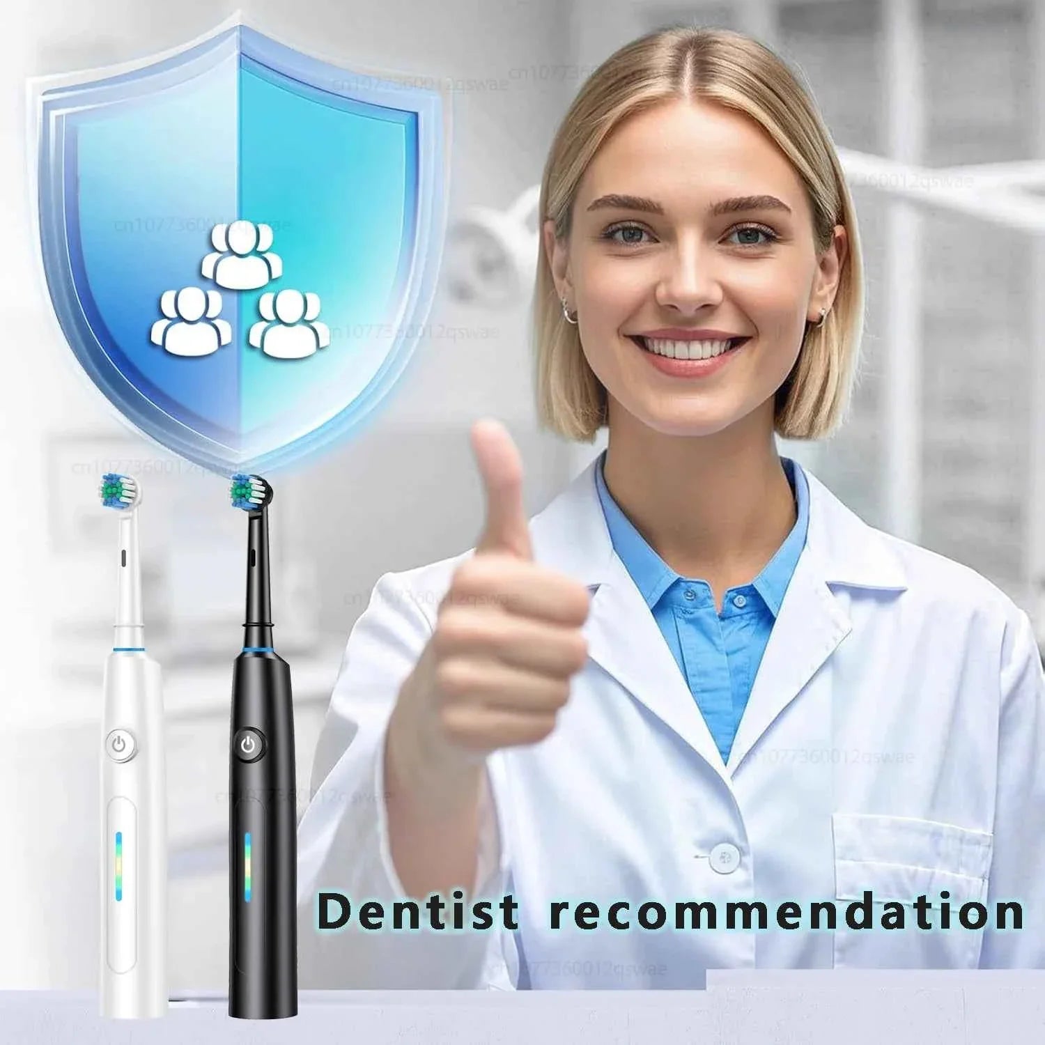 Electric Toothbrush Intelligent 5 Modes Cleaning Teeth Brush Waterproof Rotary Electric Toothbrush with 8 Brush Head