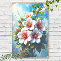 Vibrant 2D Hibiscus Flower Metal Wall Art - Hand-Painted 8x12 Inch Aluminum Decor for Home & Office, Ideal Room Accent