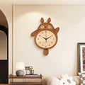Cartoon Cat Design Wall Clock Wooden Sway Hanging Clock Decorative Painting For Restaurant Home Decor Gift