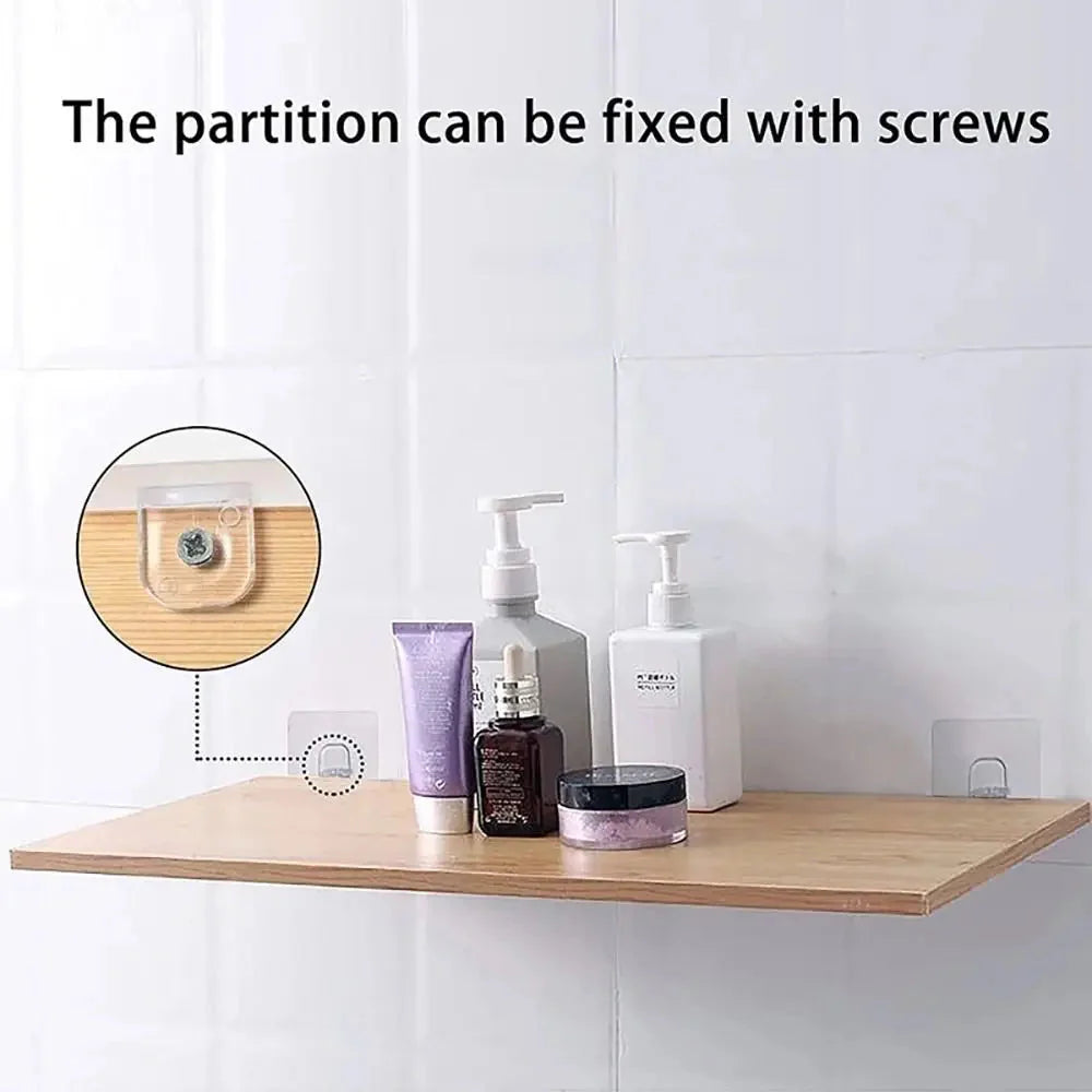 Shelf Support Hooks Punch-Free Closet Cabinet Partition Plate Holder Without Trace Bracket Home Tools For Home Kitchen Bathroom