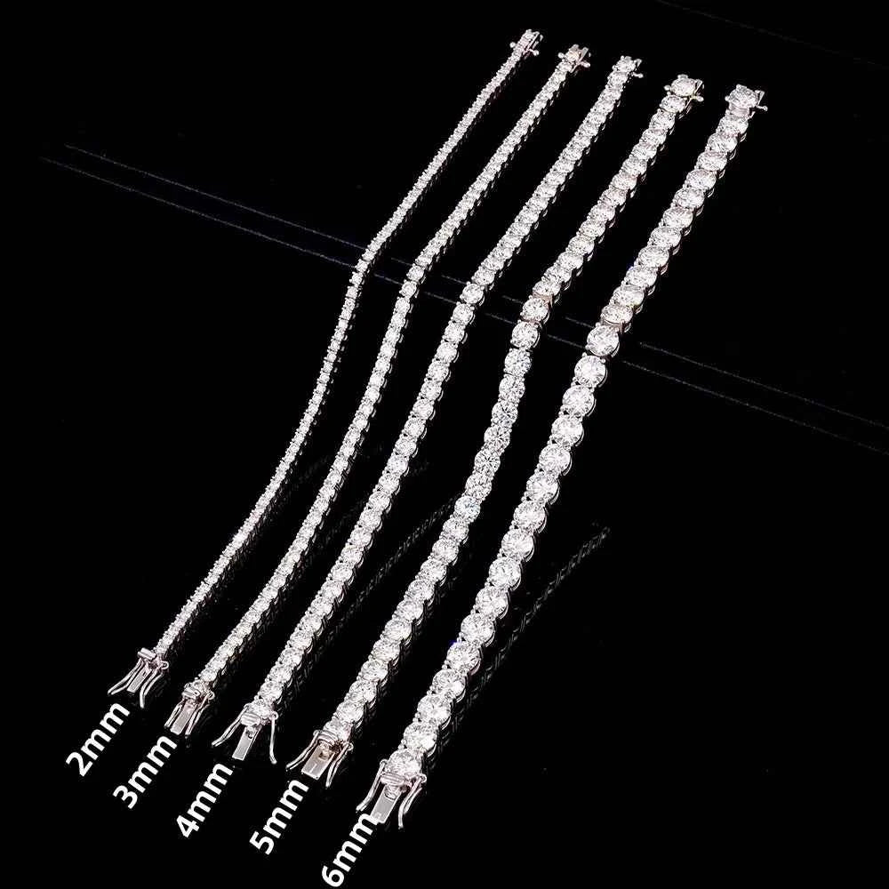 100% Real Moissanite Tennis Bracelet 925 Sterling Silver Plated 18K Gold with GRA Bracelet for Women Man Sparkling Party Jewelry