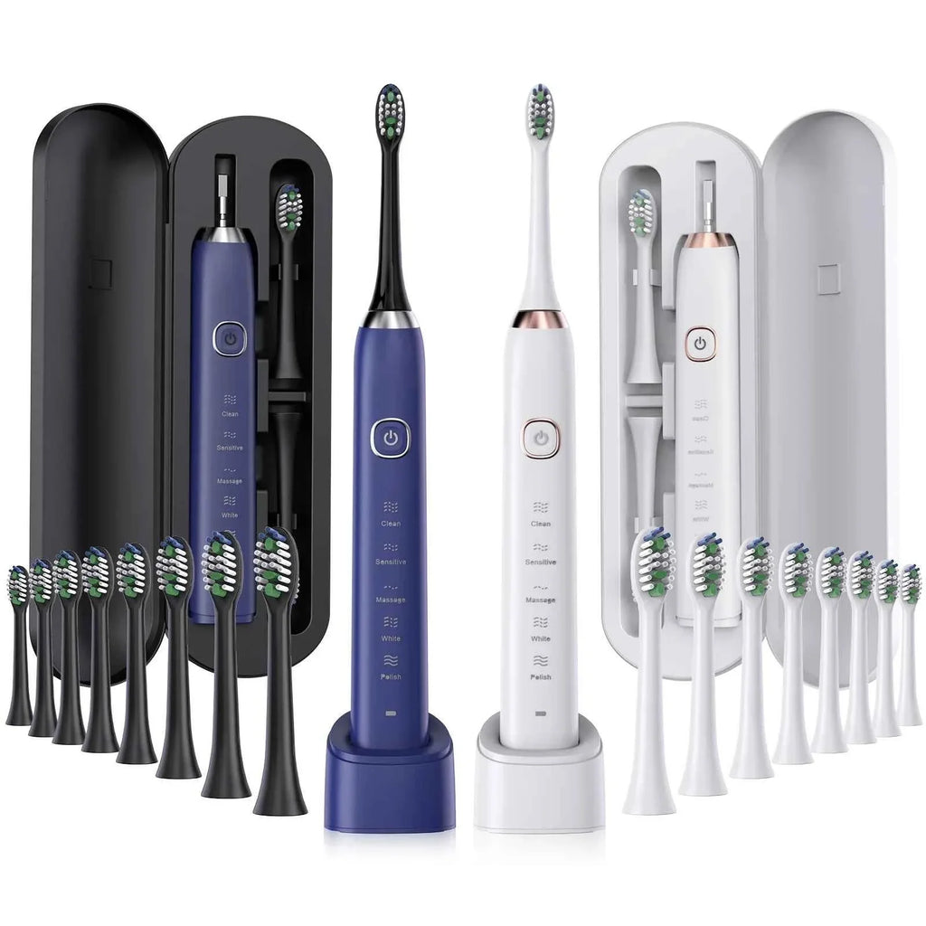 Sonic Electric Toothbrush Smart Ultrasonic Dental Teeth Whitening Rechargeable Adult Tooth Brush Sarmocare S100 With8 Brush Head