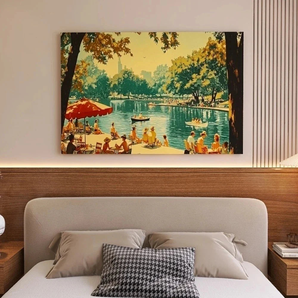 1.5-Inch Thick Pine Solid Wood Frame, Canvas Wall Art, Birthday Gift Art Wall Painting, Bedroom, Office, Living Room