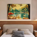 1.5-Inch Thick Pine Solid Wood Frame, Canvas Wall Art, Birthday Gift Art Wall Painting, Bedroom, Office, Living Room