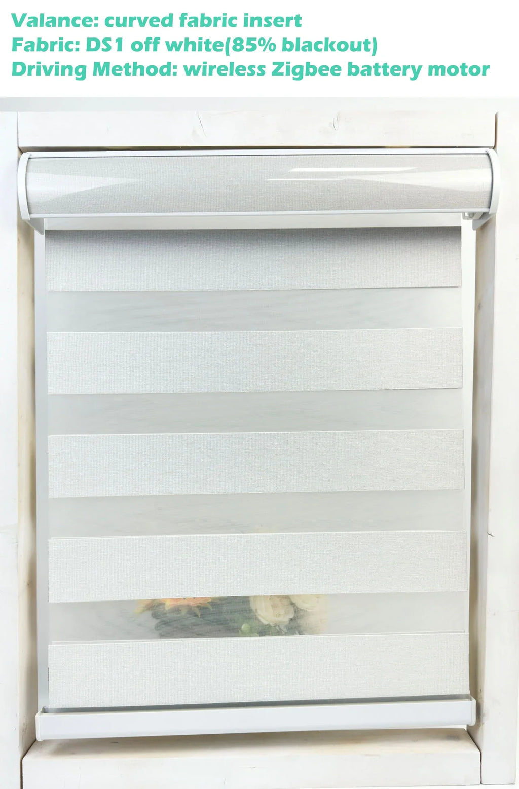 Decopedia Custom Made Zebra Blinds for Windows Motorized Roller Blinds Blackout Day and Night Window Blinds for Sliding Door