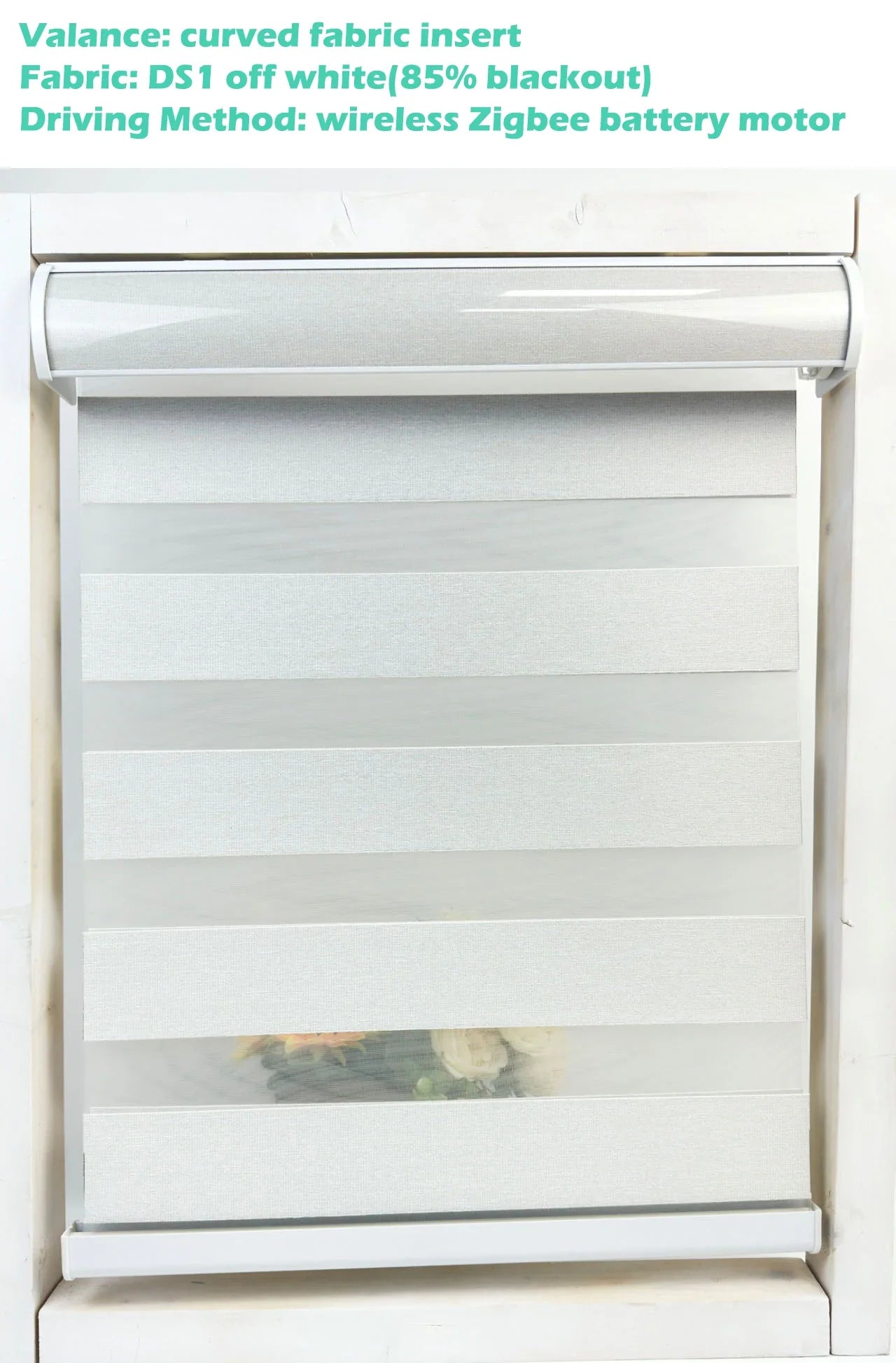 Decopedia Custom Made Zebra Blinds for Windows Motorized Roller Blinds Blackout Day and Night Window Blinds for Sliding Door
