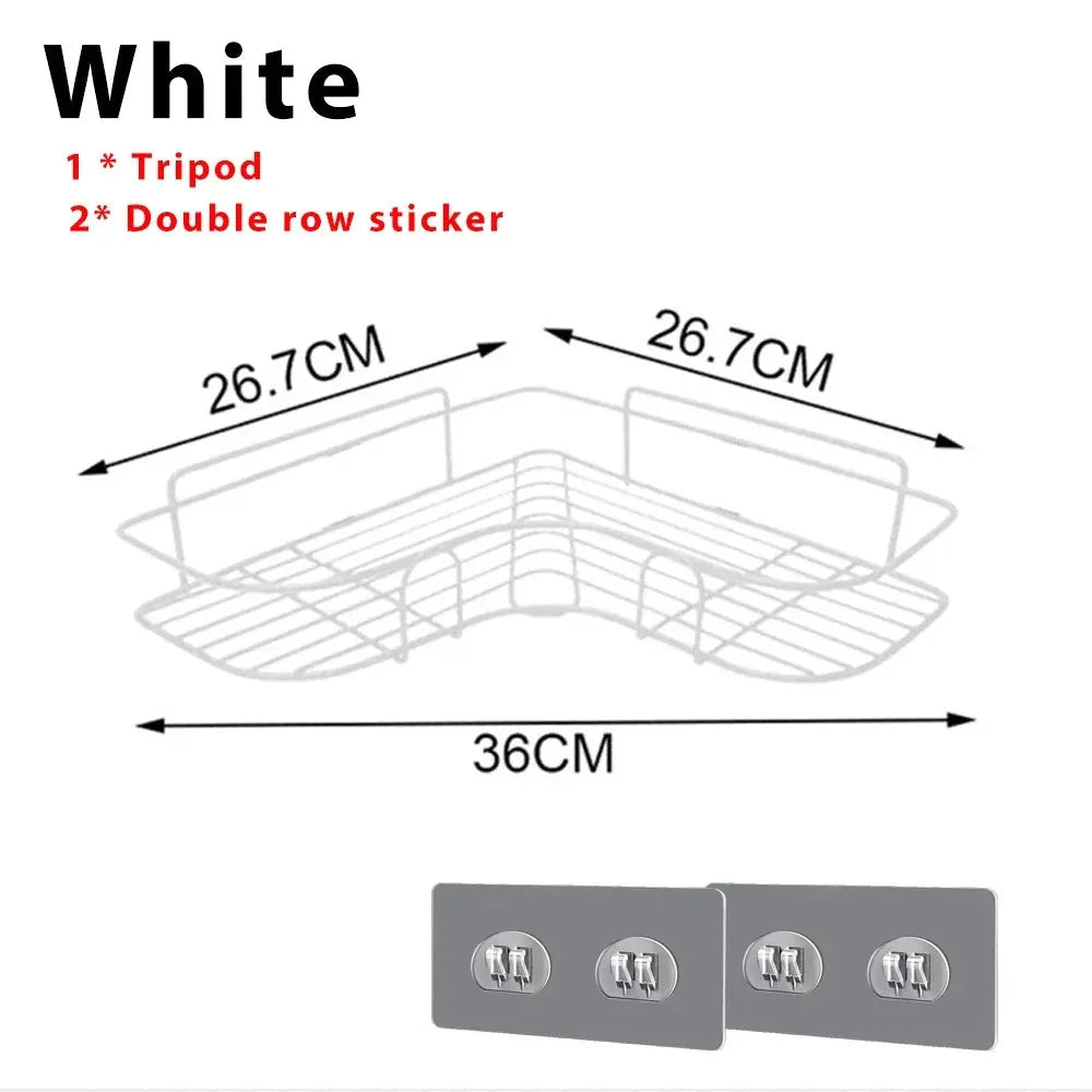 Toilet Storage Rack Bathroom Shelf No-Drill Corner Shelf Shower Wall Mounted Shelf Bracket Bathroom Accessory Organizer Shampoo