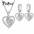 Wedding Jewelry Sets For Brides Fine Silver Drop Crystal Earrings Necklace Wedding Jewelry Genuine 925 Sterling Silver