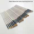 ♥24 Pcs Pearl White Art Paintbrush Set – Nylon Brushes for Oil, Acrylic & Watercolor Painting