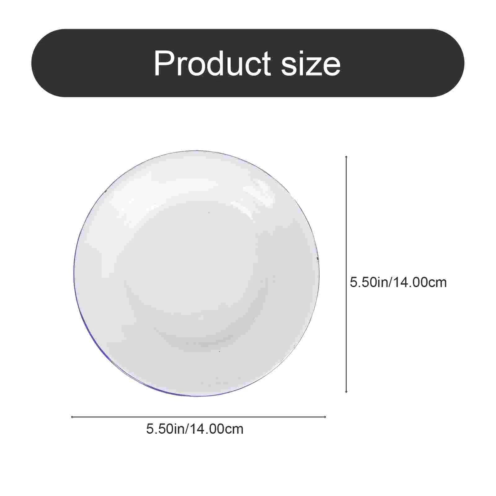 4 Pcs Serving Enamel Dish Set White Platters Enamelware Dishes Vegetarian Diet Dinner Plates