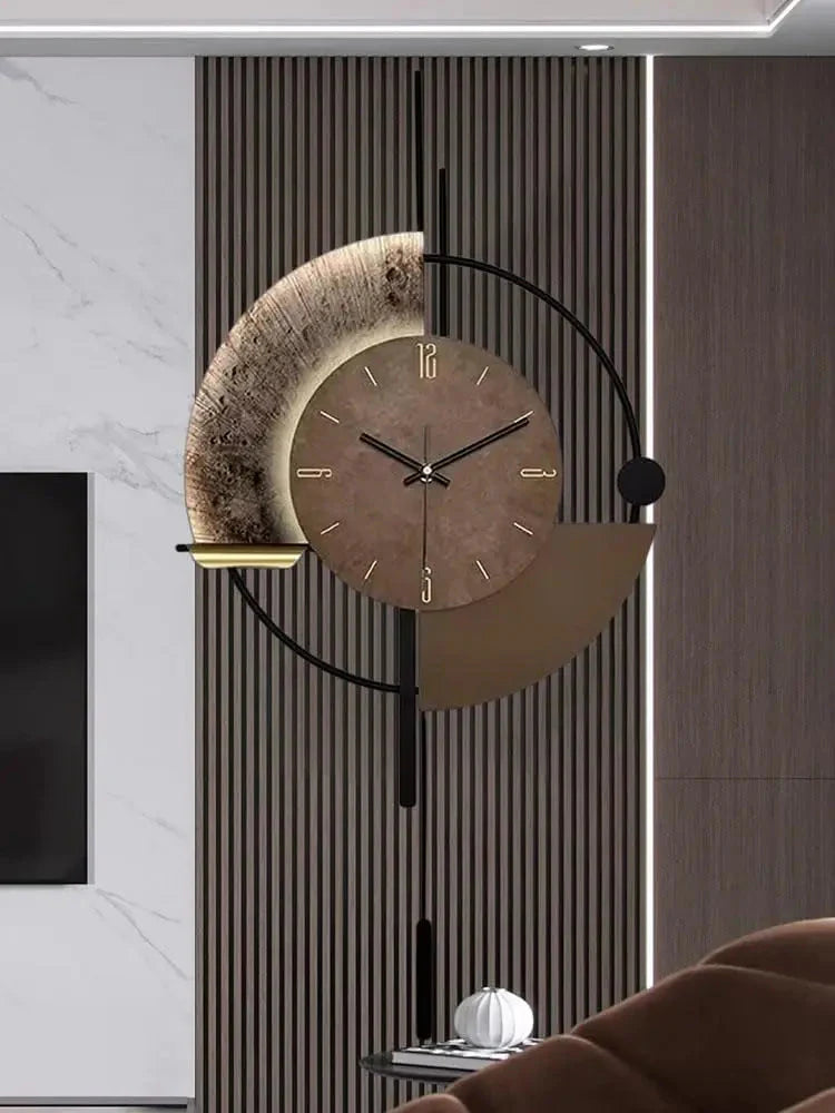 Decorative Wall Clock with Pendulum, Silent Quartz Movement, Large Modern Design for Living Room, Kitchen, Bedroom