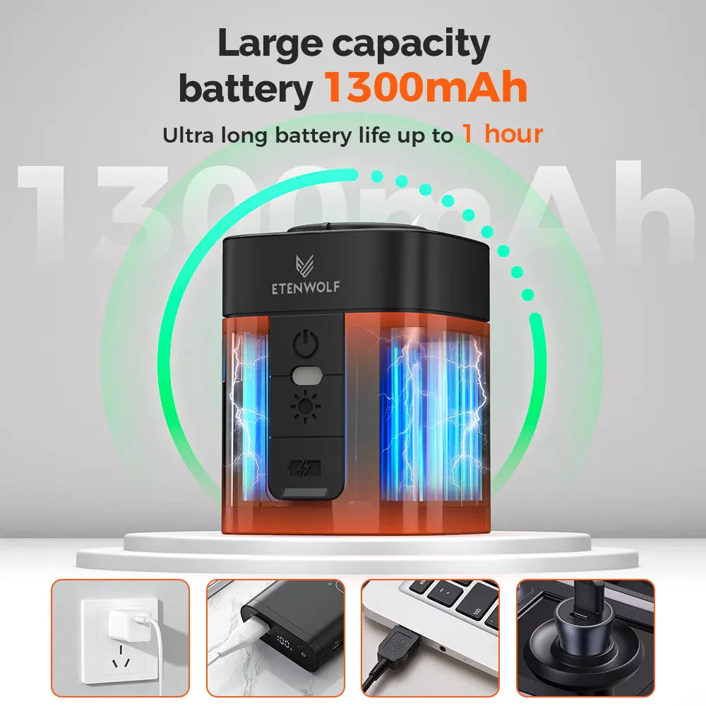 ETENWOLF AIR 3S Wireless Electric Air Pump 1300mAh Camping Light Small Inflator Deflator Outdoor Pump Pool Floats Sleeping Pads