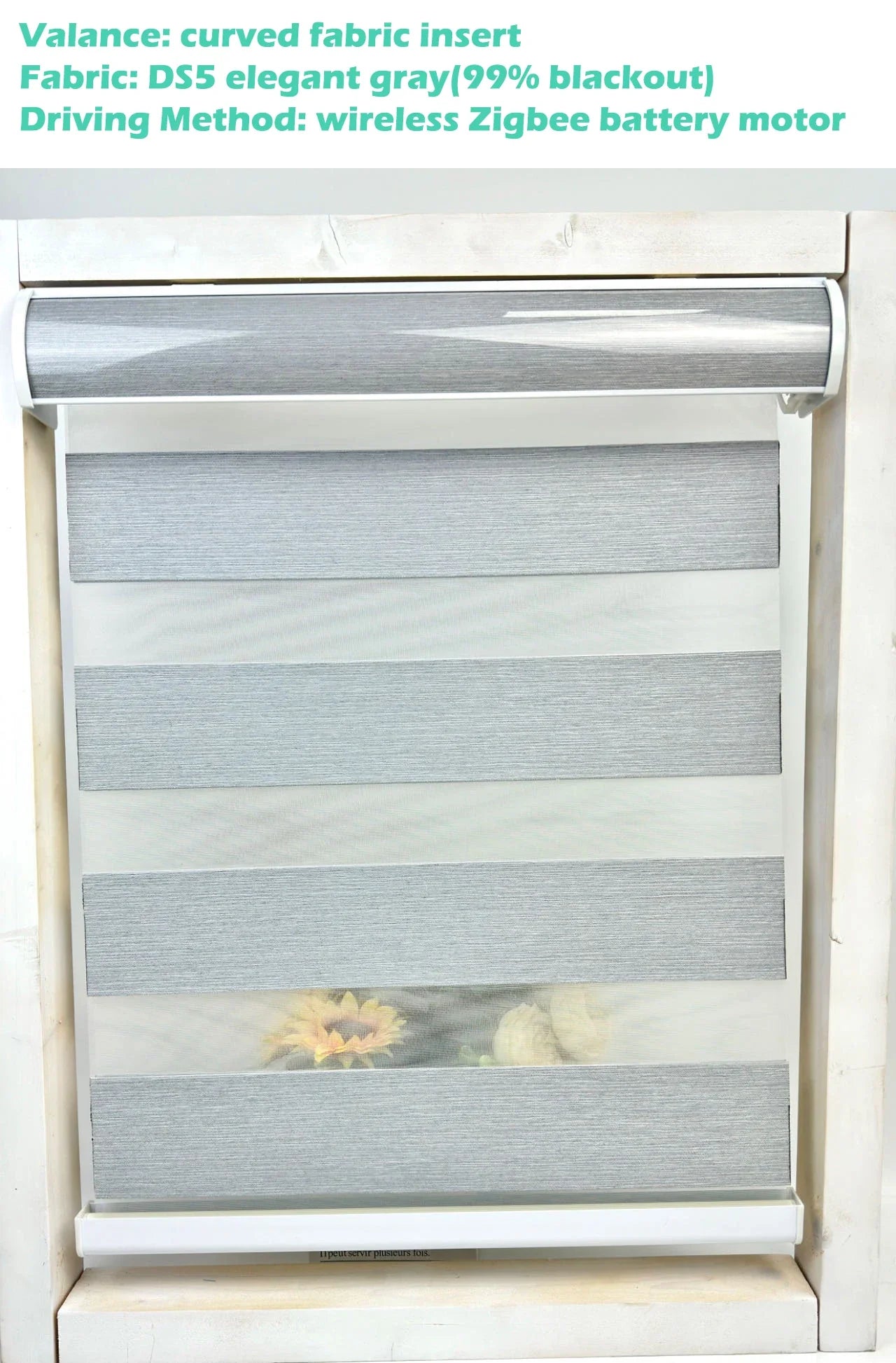 Decopedia Custom Made Zebra Blinds for Windows Motorized Roller Blinds Blackout Day and Night Window Blinds for Sliding Door