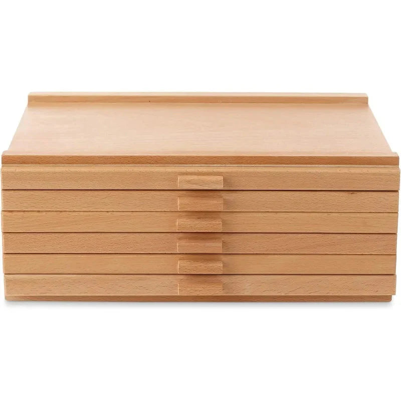 6 Drawer Wooden Artist Storage Supply Box for Pastels, Pencils, Pens, Markers, Brushes and Tools