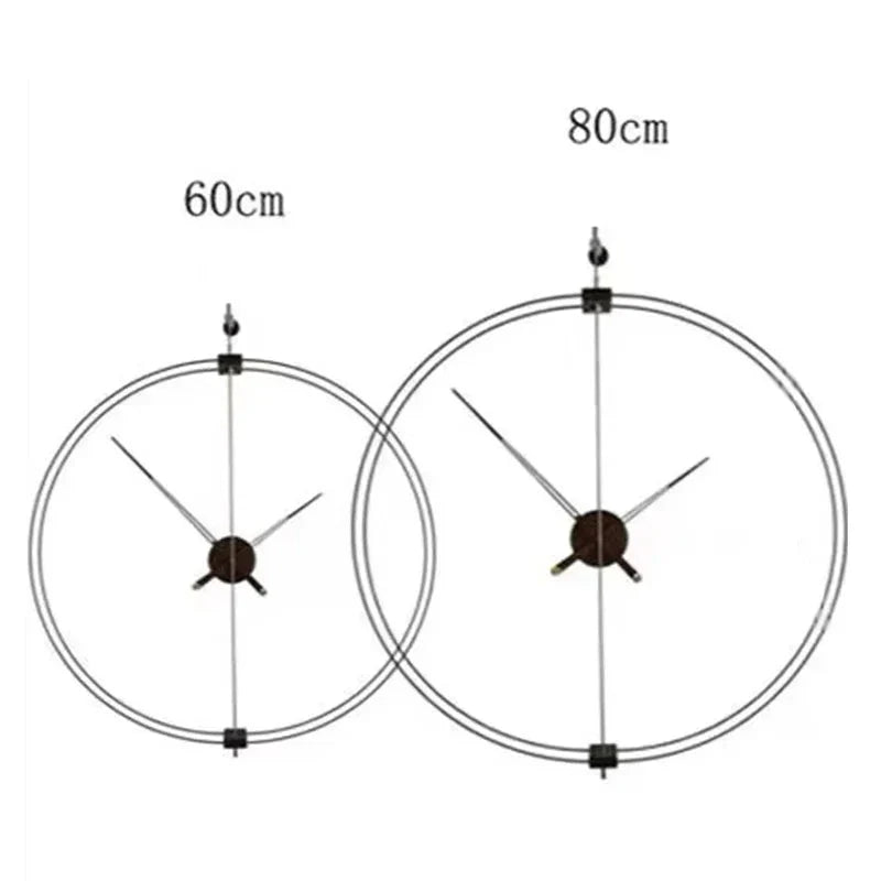 Spanish Minimalist Wall Clock Creative Luxury Living Room Art Clocks Solid Wood Pointer Large Wall Clock Silent Movement Clocks
