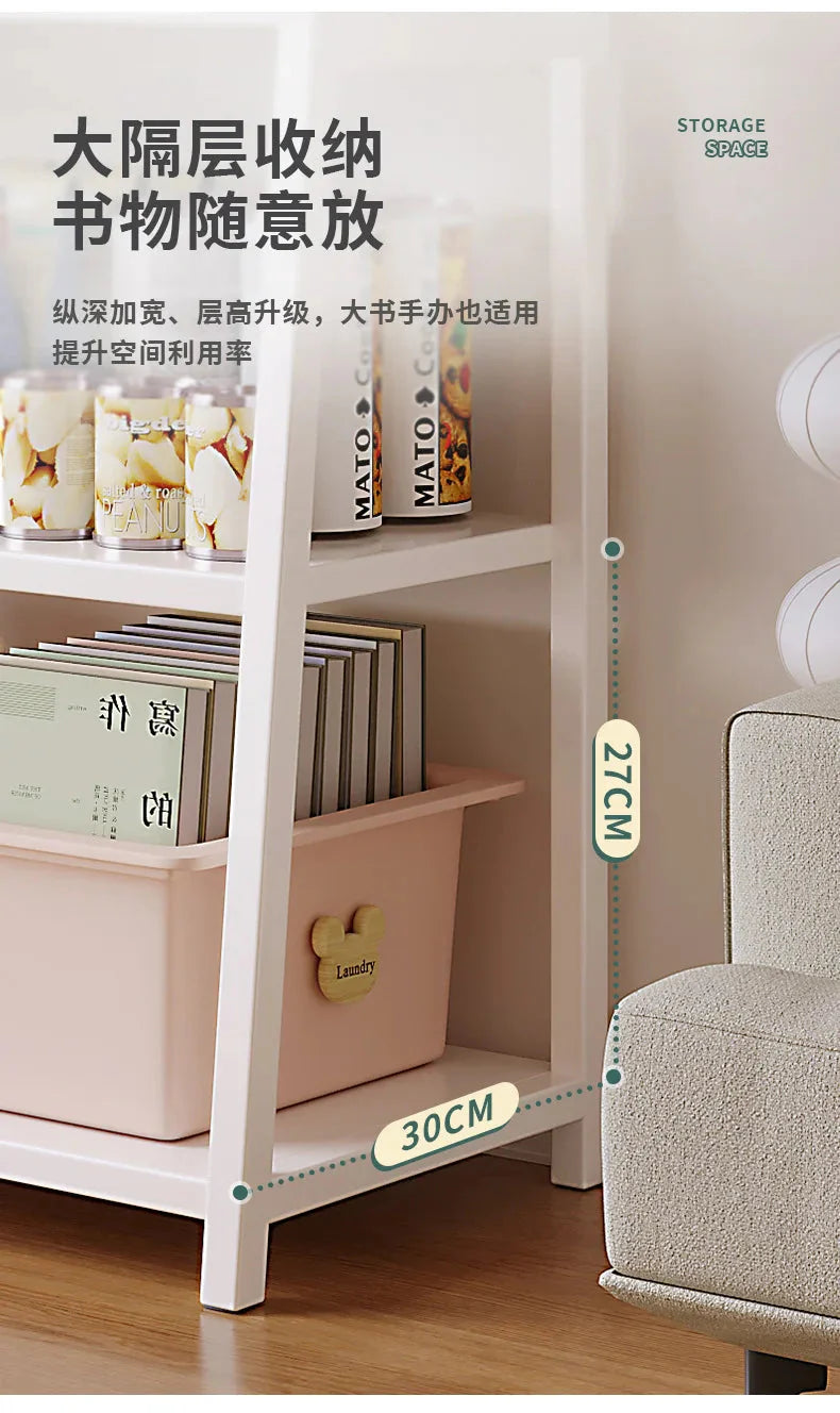 Household Multi-layer Wrought Iron Shelves Ins Wind Simple Floor Storage Display Cabinet Trapezoidal Shelf Bookshelf