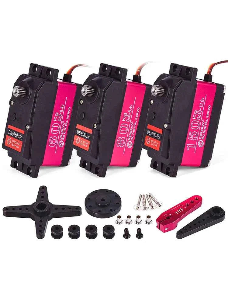 RC Steering Servo High Torque Servo Waterproof 60Kg 80Kg 150Kg 1/5 1/6 servo HV Metal Digital for  HPI Baja 5B SS RC Car