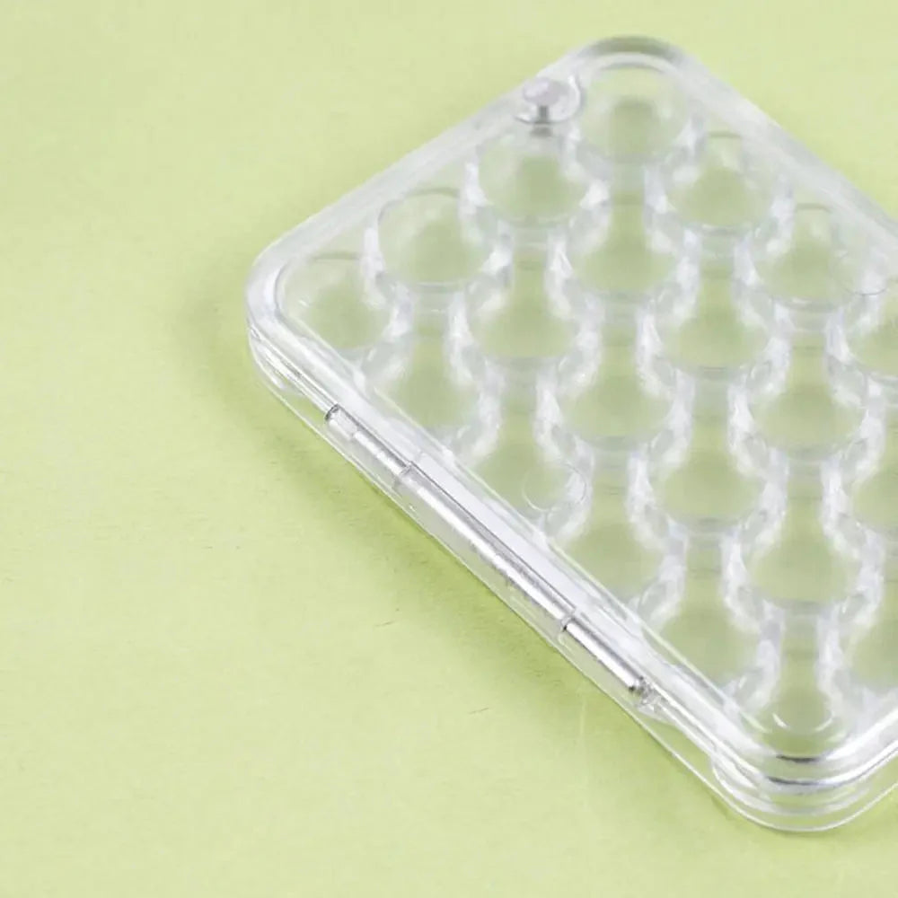 Art Supplies 24 Grids Mini Watercolor Palette Transparent Empty Watercolor Paint Tray Sealed Acrylic Paint Box Student Outing
