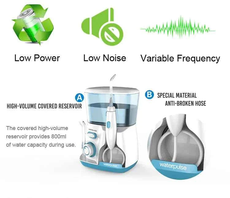 10 levels 20-120PSI Oral Irrigator Power water Floss, Dental Irrigator Hygiene Water Flosser with 5 nozzles