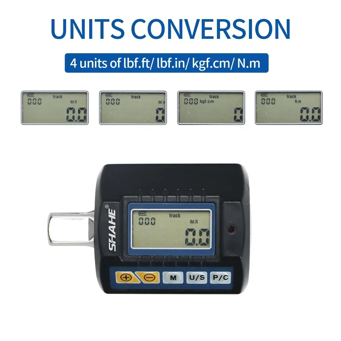 SHAHE High Precision Mini Torque Adapter Square Drive 1/2''1/4'' 3/8'' Digital Torque Wrench Electronic Digital Torque Meter