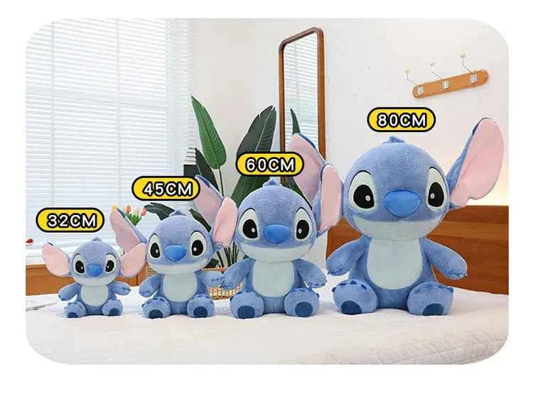 Disney Cute Blue Stitch Stuffed Plush Toy Cartoon Anime Stitch Kawaii Sleeping Pillow Plush Doll Giving Girls Birthday Gifts