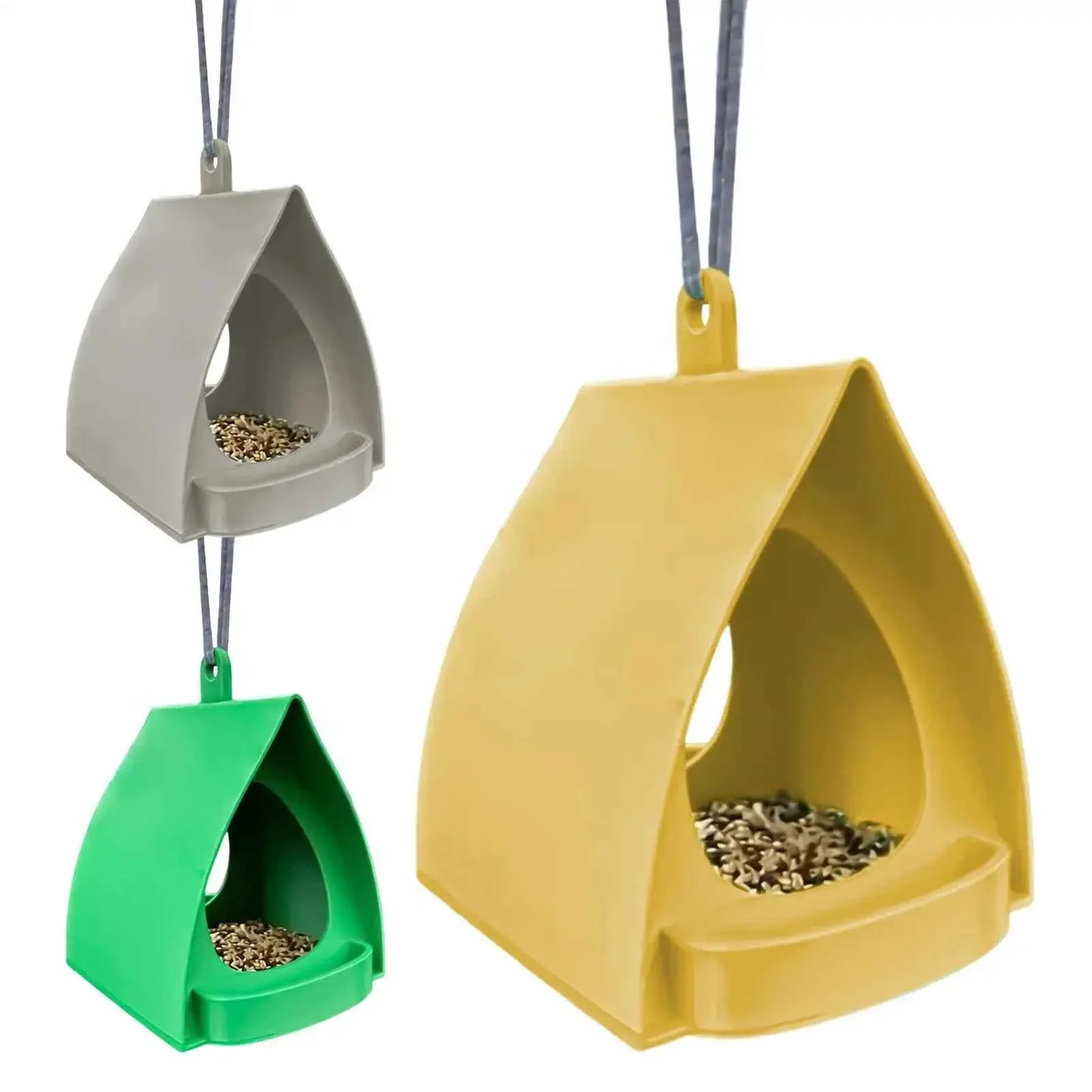House Bird Feeder Open Design Decorative Station Hut Shape Hangable Mounted Small Hummingbird Feeder for Outside Garden Winter