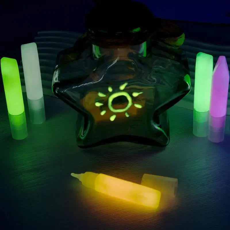 6ml Water-Based Luminous Paint Long Lasting Fluorescent Pigment Paint Glow In Dark Acrylic  Painting Water Color Artwork Party