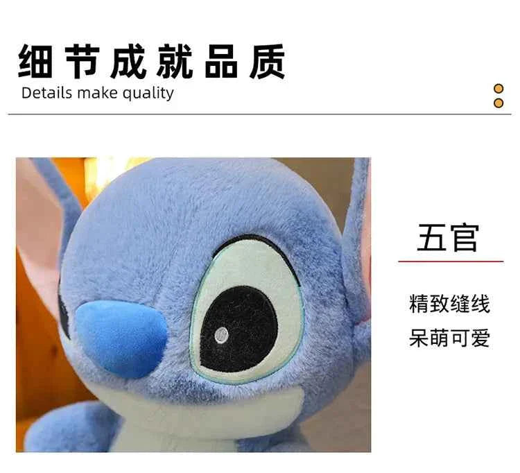 Disney Cute Blue Stitch Stuffed Plush Toy Cartoon Anime Stitch Kawaii Sleeping Pillow Plush Doll Giving Girls Birthday Gifts