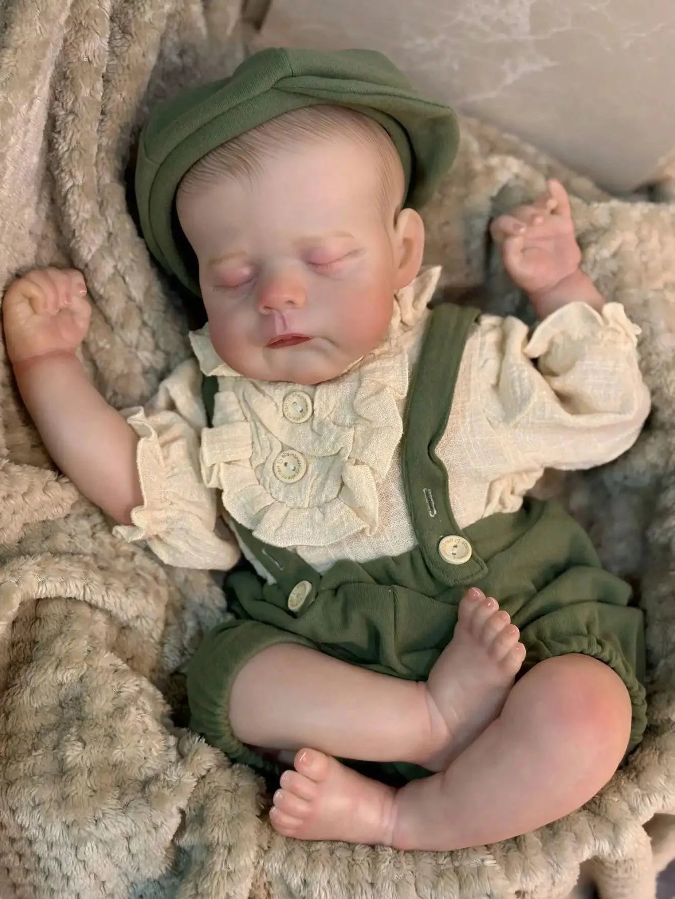 18-Inch Adorable Eric Reborn Baby Doll Sleeping Pose | Flexible Cloth Body, Collectible Art Gift