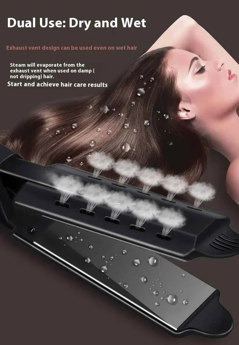 Dual Use Hair Straightener Curling Iron 4 Temperature Settings Portable Styling Tool for Straightening Curling Air Bangs