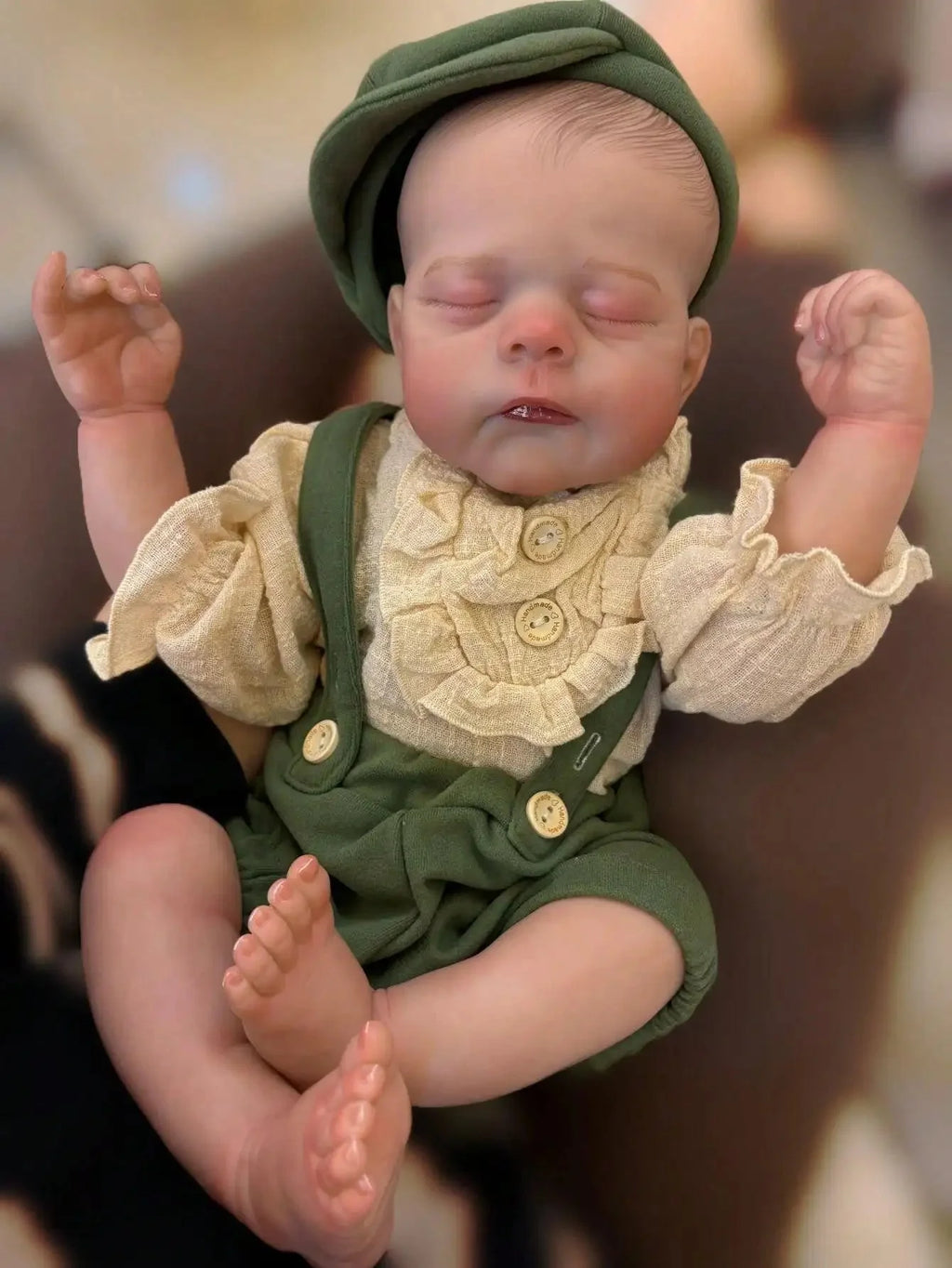18-Inch Adorable Eric Reborn Baby Doll Sleeping Pose | Flexible Cloth Body, Collectible Art Gift